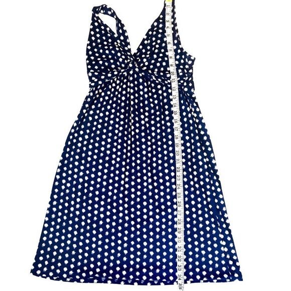 Merona Dress XS Polka- Dot Blue & White Empire Waist Retro Boho - Picture 8 of 12